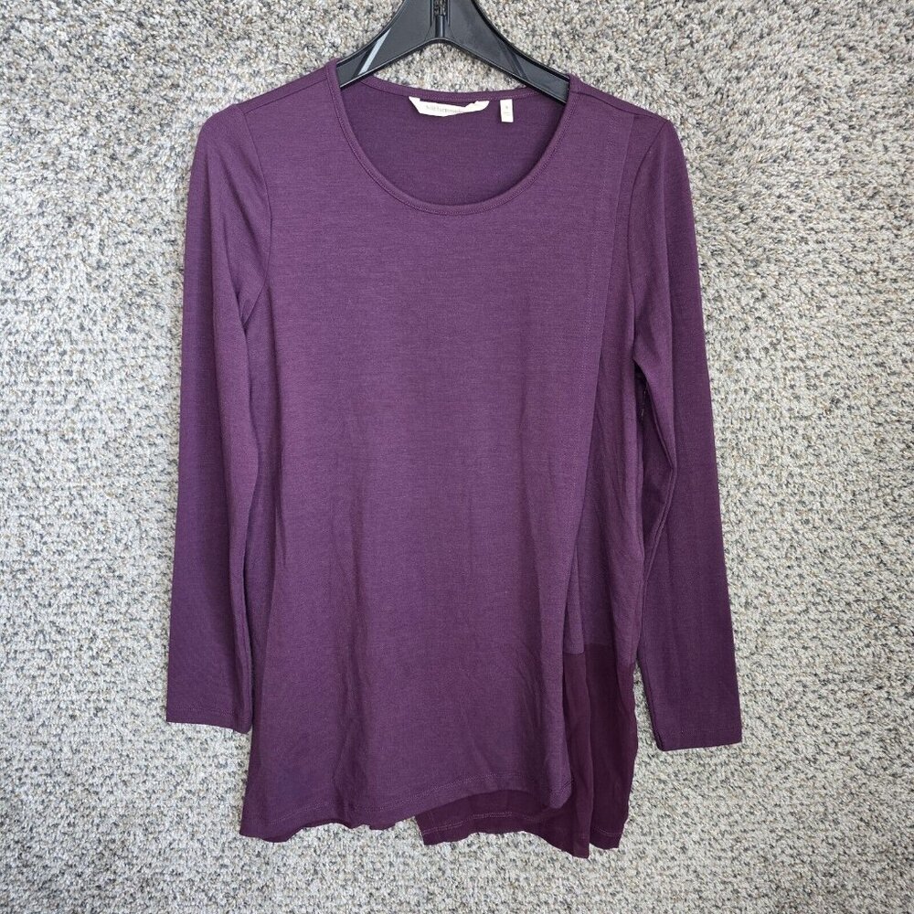 Soft Surroundings Top Womens Small Purple Scoop Neck Oversized Tunic Casual